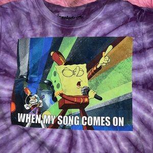 nickelodeon purple tie dye SpongeBob shirt size small